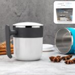 Stainless Steel Lid Cover Hot Coffee/Tea Mug Hot Insulated Double Wall Stainless Steel, Coffee and Milk Cup with Lid Coffee Cup (1 Pc ) - Image 2