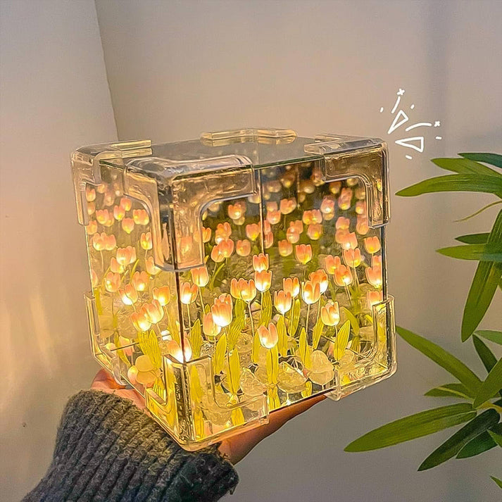 02_ed740476-d32e-4a94-83a4-756dc017913f.jpg Cube Tulip Night Lamp Led Decorative Nights Lamp (Multicolor Design 1 Set) - Image 1