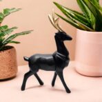 Set of 2 - Black Lucky Deer Handicraft Resin Animal Showpiece for Home & Office Decor - Elegant Black Sculptures - Sitting & Standing Figurines Decor Accent - Image 4