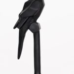 Resin Figurine Parrot Showpiece for Home Office D?or Sculpture Decorative Items (Black)