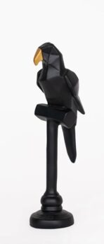 Resin Figurine Parrot Showpiece for Home Office D?or Sculpture Decorative Items (Black) - Image 3